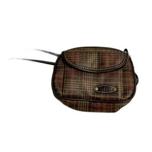 Bitano Purse Women's Brown Plaid Faux Leather Shoulder Mini Bag Preppy Old Money